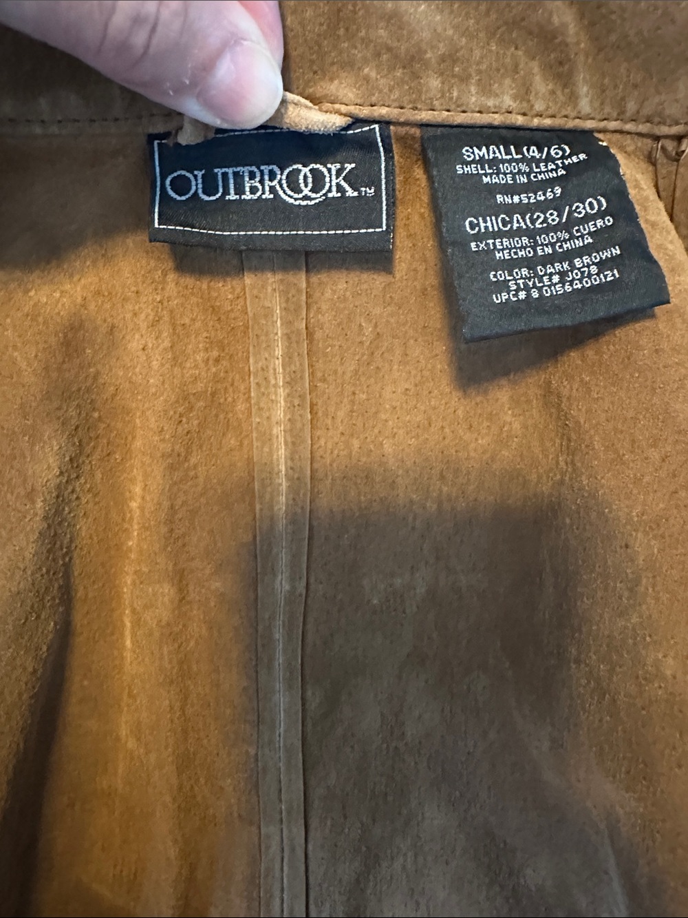 Outbrook Suede leather Blazer Jacket SzSmall - Picture 10 of 11